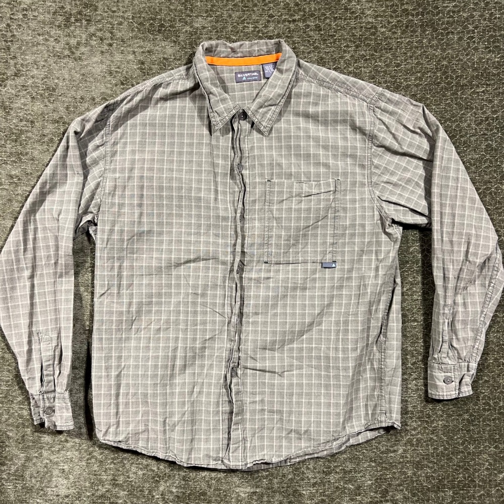 Levi's SilverTab Button Down Shirt Mens Large Green Plaid Long Sleeve Cotton